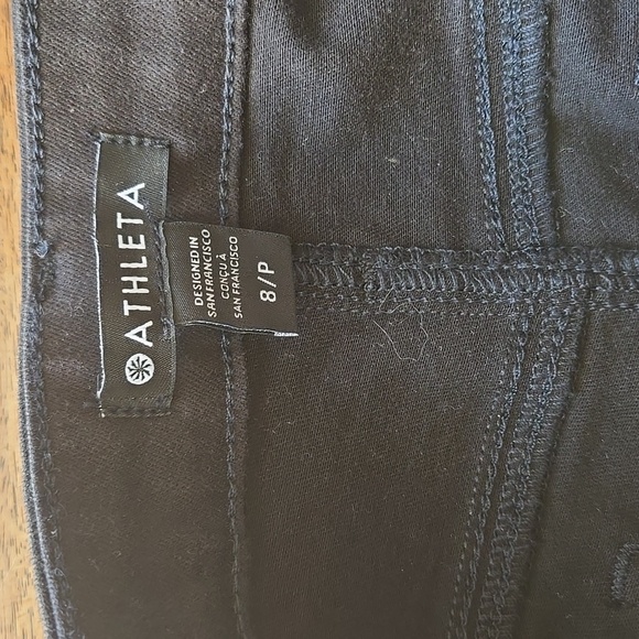 Athleta Black Twill Flex Kick Flare Jean 8P - Picture 2 of 6